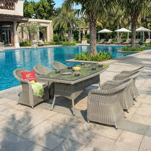 Ensemble de salle à manger d'extérieur HARA, luxueux, moderne, durable et confortable, pour jardin, terrasse, hôtel - Product Image 1