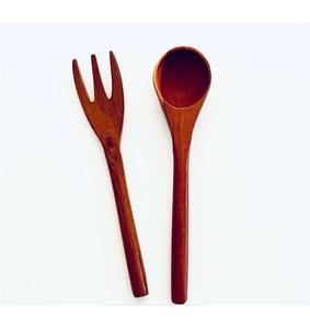 Ensemble de serveurs à salade durables et écologiques avec long manche, faits à la main, compatibles lave-vaisselle, style américain, surface lisse et polie - Product Image 3