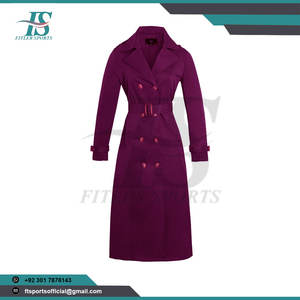 Abrigo largo de lana para mujer, estilo gabardina, doble botonadura, con cinturón, chaqueta maxi, clásico, venta al por mayor, colores personalizados OEM - Product Image 3