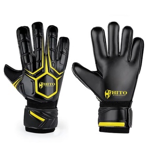 Gants de gardien de but de football en latex allemand noir de qualité supérieure, design personnalisé, 4 mm, latex allemand, coupe négative - Product Image 1