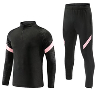 Ensemble de survêtement pour homme, haut décontracté à manches courtes en tissu respirant léger et pantalon bleu marine, séchage rapide, polyester, sportif
