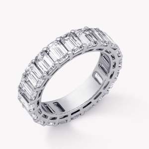 ราคาขายส่ง แหวนหมั้นผู้ชายเงินแท้ 925 ดีไซน์ทันสมัย ประดับเพชรโมอิสซาไนต์ทรงบาแกตต์แบบหนามเตย วงแหวนนิรันดร์ - Product Image 1