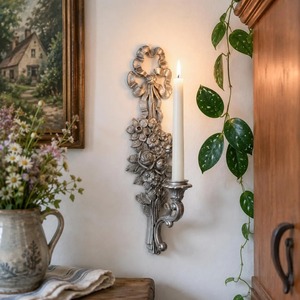Support de bougie en métal rustique vintage pour une décoration murale remarquable - Product Image 1