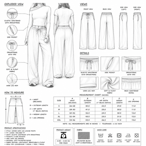 Ensemble de yoga deux pièces : Crop top épaules dénudées et pantalon large, couleur unie, respirant, taille haute avec cordon de serrage, tenue de sport - Product Image 3