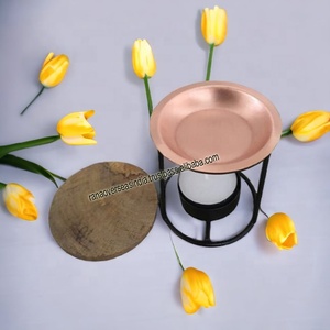 2023 nouveau brûleur d'encens de décoration de bureau exquis et bougeoir chauffe-plat en fer et cuivre - Product Image 2