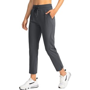 Pantalones de Golf Grises de Color Sólido para Mujer, Pantalones Deportivos de Punto de Secado Rápido con Cintura Ajustable, Ajuste Casual, Más Vendidos - Product Image 1