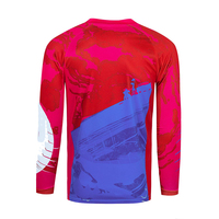 Jersey Motocross Sublimasi Desain Baru Berkualitas Tinggi Merah Pink Biru Cepat Kering Kaos Balap Grosir Logo Kustom Jersey MX