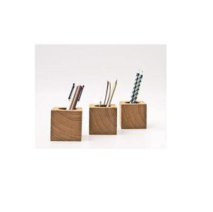 Porte-stylos en bois, meilleur organisateur de bureau en 3 parties, accessoires de bureau créatifs, artisanat naturel - Product Image 4