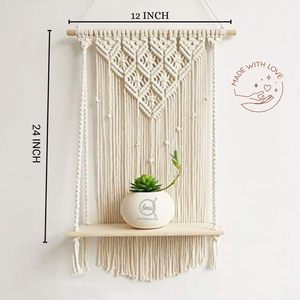 MORE Décoration murale en macramé bohème indien en coton tissé à la main pour chambre à coucher, couloir, chambres d'enfants et d'adolescents, toutes occasions - Product Image 2