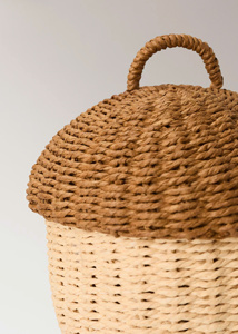 Adorable Acorn Shaped Storage Basket Cute Woodland Nursery Organizer Decorative Kids Toy Storage Basket Natural Woven Home Decor - Product Image 3