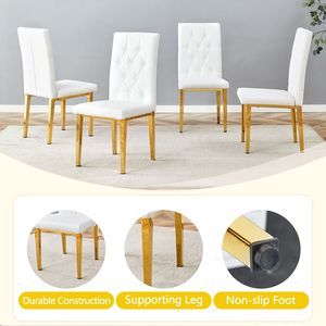 Juego de 4 Sillas de Comedor Blancas sin Brazos, Acabado Gris Elegante y Misterioso para el Comedor - Product Image 6
