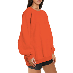 Sudadera Oversize para Mujer, de Alta Calidad, Algodón y Felpa, Corte Holgado, Cuello Redondo, Manga Larga, Estilo Casual, Cómoda, Lisa - Product Image 3