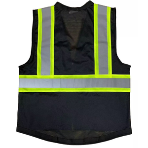 เสื้อกั๊กตาข่ายสะท้อนแสงสีดำคุณภาพสูงสำหรับงานก่อสร้างและคลังสินค้า - Product Image 1