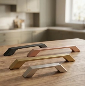 Poignée de meuble moderne de luxe en laiton massif de qualité supérieure, finition noir graphite, pour tiroirs de cuisine, vente en gros - Product Image 2