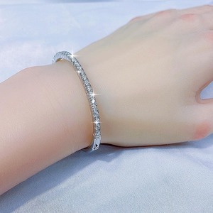 Good Quality Moissanite Diamond <b>Bangle</b> <b>Bracelet</b> in 925 Sterling Silver Luxury Jewelry for Anniversary Gift Available For Sale - Product Image 6