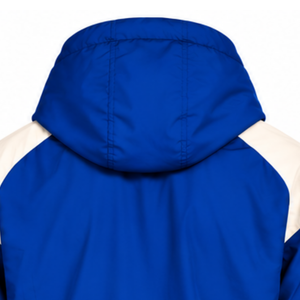 Mens Royal Blue Colorblock Nylon <b>Hoodie</b> Shorts Set Lightweight Quarter Zip Athletic Fitness Training <b>Running</b> Casual Outfit - Product Image 4
