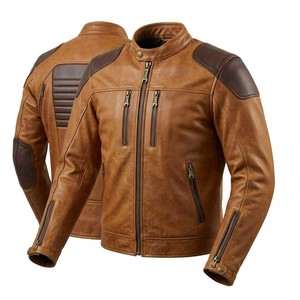 Chaqueta de cuero para hombre, chaquetas para motociclistas, equipo de motociclista, estilo de moda de lujo, ropa protectora, EE. UU. - Product Image 2