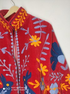Festival Fashion Rabbit Embroidered Women's <b>Velvet</b> <b>Jacket</b> Bohemian <b>Ladies</b> Suzani Embroidered Folk Art Coat Unique Gift Outwear - Product Image 6