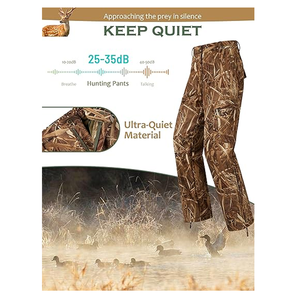 Men's Camouflage Hunting Pants Waterproof Soft <b>Shell</b> Polyester Outdoor Wear Autumn Season - Product Image 2