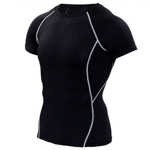 Vente en gros de rashguards de compression pour hommes MMA BJJ, séchage rapide, respirant, en Spandex/Polyester 220g, manches longues, logo avant/arrière - Product Image 3