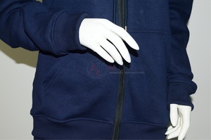 Sudadera Clásica Azul Marino para Mujer con Capucha Delantera, Lavado Ácido, Forro Polar de Algodón Suave, Transpirable, Ropa Deportiva Personalizada al por Mayor, Larga - Product Image 5