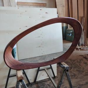 Grand miroir mural en bois pour restaurant, miroir mural en bois pour décoration intérieure commerciale, accessoire de miroir suspendu en gros - Product Image 6