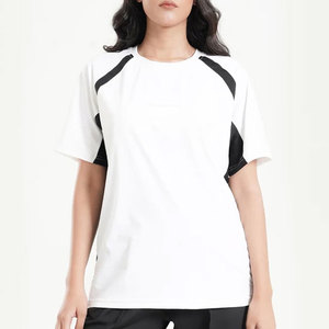 <b>Women's</b> Seamless Yoga Stretchable Panel Design <b>Top</b> Longline Slim Fit T-Shirt Drop Shoulder Fitness Gym Wear 100% Polyester Quick - Product Image 5