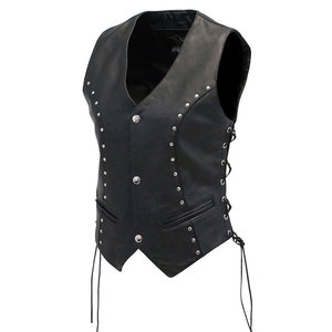 Chaleco de Motocicleta Impermeable para Mujer, Marca Salva, Cuello en V, Cierre de Cremallera, Color Sólido, Largo Regular, Prenda Exterior Informal con Bolsillos, 100% Cuero - Product Image 5