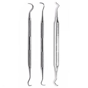 Juego de 3 piezas de raspadores dentales manuales de acero inoxidable más vendido para limpieza y relleno de dientes, certificado CE, clase By Grip Surgical - Product Image 1