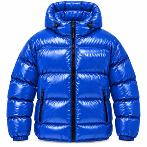 Forest Green Custom Logo <b>Men</b>’s Puffer <b>Jacket</b> | High Gloss Quilted Down <b>Jacket</b> with Hood | Premium <b>Warm</b> <b>Winter</b> Bubble <b>Jackets</b> - Product Image 4