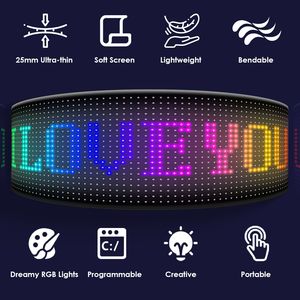 Paquete de 2 Letreros LED Ultrafinos Programables para Auto con Ojos de Demonio, Control Remoto por Aplicación, Diseño DIY con Texto, Patrones y Animaciones - Product Image 4