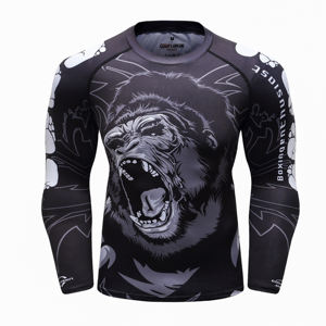 Conjunto de Camiseta y Pantalones Cortos Deportivos de Compresión para Hombre, con Estampado de Gorila, Protección UV UPF50+, de Secado Rápido, en Spandex y Poliéster - Product Image 2