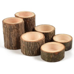 Porte-bougies en bois de manguier faits à la main, vente en gros |   Artisanat en bois indien rustique - Product Image 3