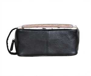 Trousse de Toilette en Cuir Véritable Façon Western, Sac de Voyage en Cuir de Vachette à Poils, Trousse de Rasage et Cosmétiques pour Hommes et Femmes - Product Image 4