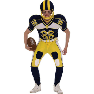 Ensemble uniforme de football américain pour hommes – Maillot sans manches à col en V et pantalon camouflage sublimé en polyester ajusté anti-humidité - Product Image 1