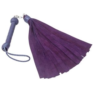 Purple Suede <b>Flogger</b> With Braided Handle And Rounded Ends For Gentle Play - Product Image 6