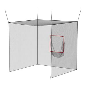 Jaula de bateo para entrenamiento de golf de 10 x 10 x 10 pies con base de 9 orificios y objetivo, jaulas de golpeo de poliéster sin nudos de 3 capas - Product Image 1