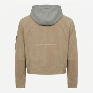 Custom Suede Leather <b>Utility</b> Bomber <b>Jacket</b> Detachable Hooded Multi Pocket Techwear Streetwear Wholesale <b>Men</b> Outwear Manufacturer - Product Image 2