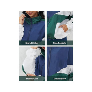 Custom <b>Women's</b> Y2K Fabric Finished Lightweight Windbreaker Oversized Sport <b>Jacket</b> Retro 90s Streetwear Fashion Trendy Button - Product Image 5