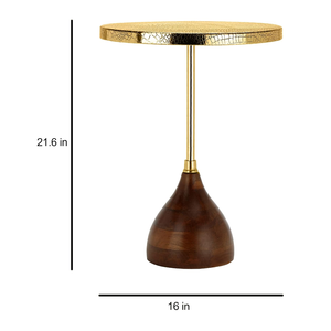 Table d'appoint moderne avec base en bois – Table d'appoint élégante pour salon, chambre et décoration intérieure - Product Image 3
