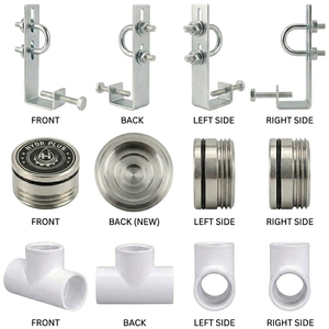 Solar <b>Farm</b> Panel Washing Spray Head SS304 Stainless Sprinkler Holder Bracket Adjustable Pipe Clamp PVC Tee Connector CleaningKit - Product Image 5
