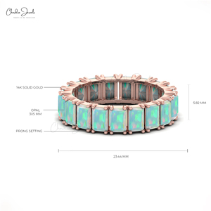 Natural Ethiopian <b>Opal</b> <b>Ring</b> 5X3MM Octagon Cut Gemstone Eternity <b>Ring</b> Handmade 14K Fine Gold Wedding <b>Ring</b> Jewelry Wholesale Price - Product Image 2