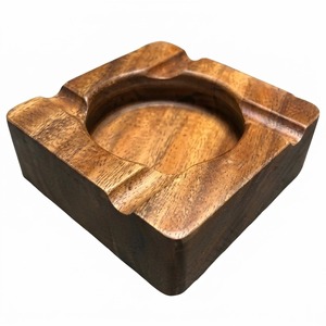Custom Logo Square Solid Wooden <b>Ashtray</b> Handcrafted Luxury Wood Ash Tray For Men Gift Hotel And Home Decor Wholesale Supplies - Product Image 1