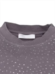 Camisetas al por mayor con nuevo diseño de diamantes de imitación para hombre, camisetas de moda urbana para hombre, camisetas con diamantes de imitación de diseño personalizado para hombre - Product Image 2