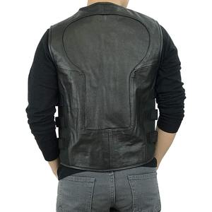 Gilet en cuir pour moto, mode masculine, personnalisable, vente en gros, gilet de haute qualité, protection corporelle pour moto, bonne qualité - Product Image 3