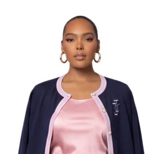 Cardigan brodé Jack and Jill pour femme, bleu marine, en maille, boutonné devant, élégant, doux, stylé, décontracté, pièce à superposer - Product Image 6