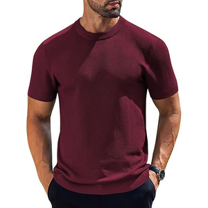Camiseta de Algodón Roja para Hombre, Personalizada al por Mayor, Camisetas Verdes para Hombre, Camiseta de Algodón Lisa de Alta Calidad para Hombre con Logotipo Impreso - Product Image 1