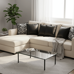 SOGA Lot de 6 housses de coussin décoratives modernes et abstraites à rayures zébrées noires et blanches de 45 cm pour canapé et lit - Product Image 4