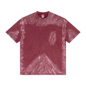 เสื้อยืดวินเทจสไตล์ย้อมสีแบบแอซิดวอชสำหรับผู้ชาย OEM ODM รับทำโลโก้ตามสั่ง เนื้อผ้าหนา 100% คอตตอน ทรงโอเวอร์ไซส์ เสื้อยืดสตรีทแวร์ผู้ชาย - Product Image 4