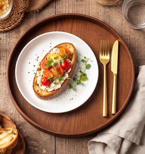 Plateau de service en bois de qualité commerciale, design minimaliste, plateau à café et à thé, utilisation à domicile ou en restauration, durable, écologique, cadeau de déménagement - Product Image 4